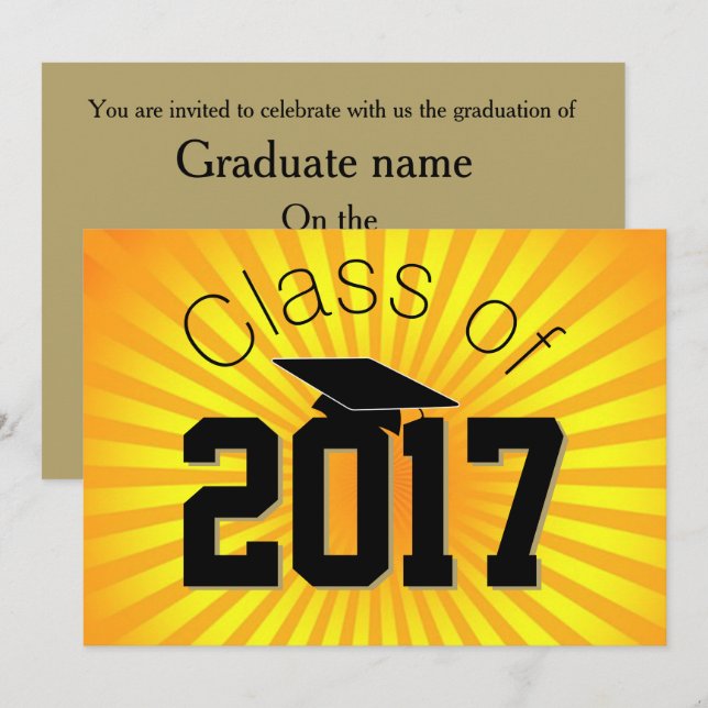 Crear su propia invitación de graduación de Guay P (Anverso / Reverso)