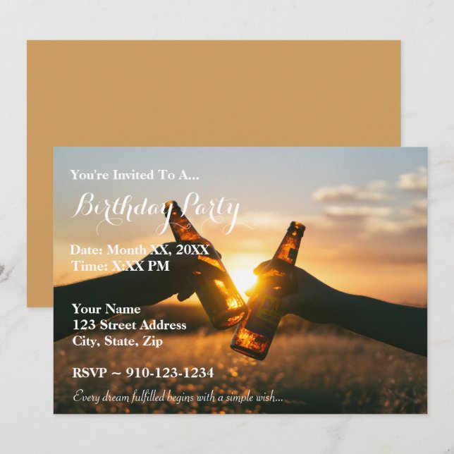 Crear su propia invitación para una fiesta de cump (Anverso / Reverso)
