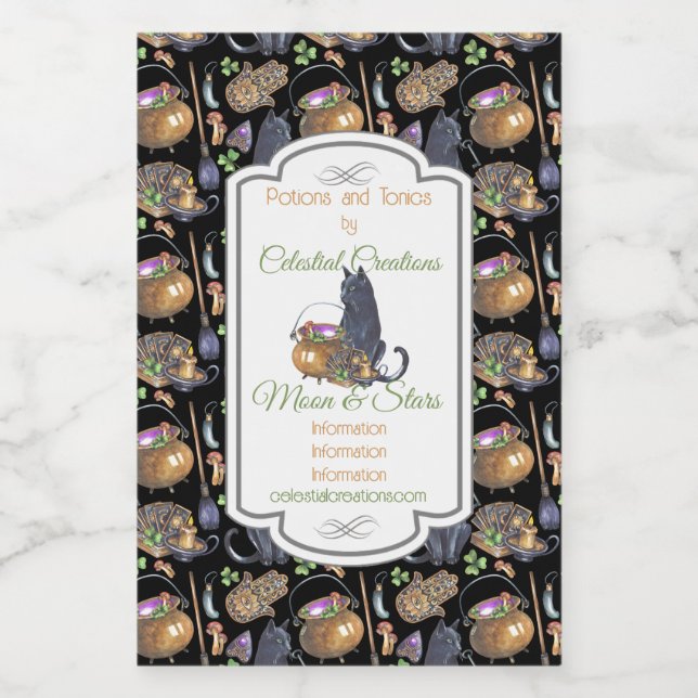 Crear su propia magia Tarot de gato negro (Etiqueta única)