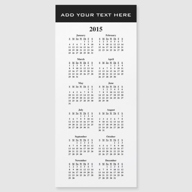 Crear su propia plantilla de calendario 2015 (Anverso)