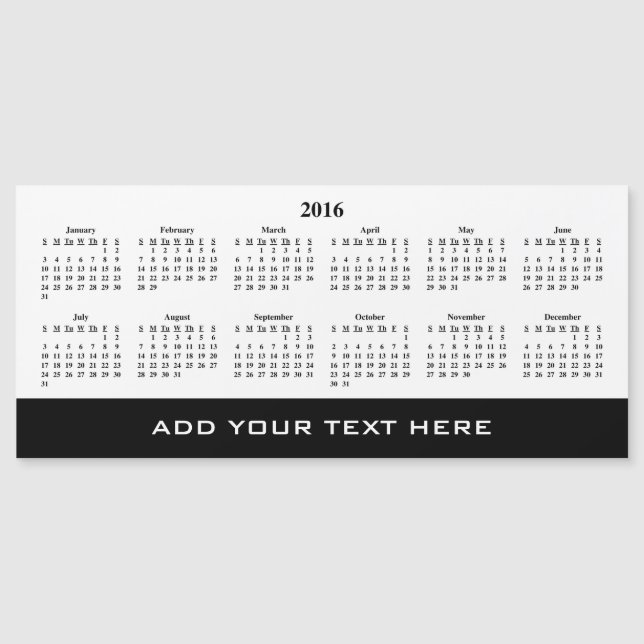 Crear su propia plantilla de calendario 2016 (Anverso)