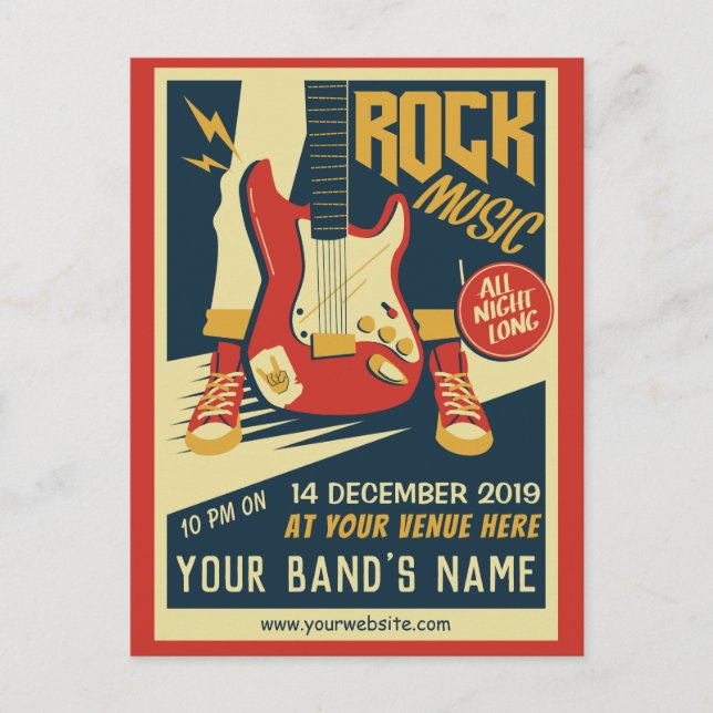 Crear su propia postal de música de rock retro (Anverso)