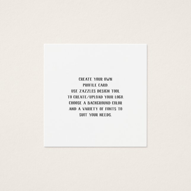 Crear su propia tarjeta de perfil (Anverso)