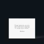 Crear su propia tarjeta postal de saludo de cotiza<br><div class="desc">Crea tu propia postal de tarjetas de felicitación de presupuesto personalizado. Presenta una tipografía de máquina de escribir minimalista.</div>