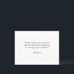 Crear su propia tarjeta postal de saludo de cotiza<br><div class="desc">Crea tu propia postal de tarjetas de felicitación de presupuesto personalizado. Presenta una tipografía de máquina de escribir minimalista.</div>