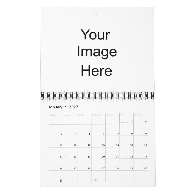 Crear su propio calendario único pequeño (Jan 2027)