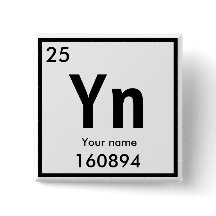 Crear su propio elemento químico Botón cuadrado