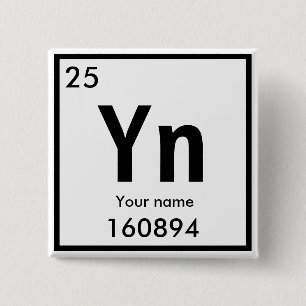 Crear su propio elemento químico Botón cuadrado