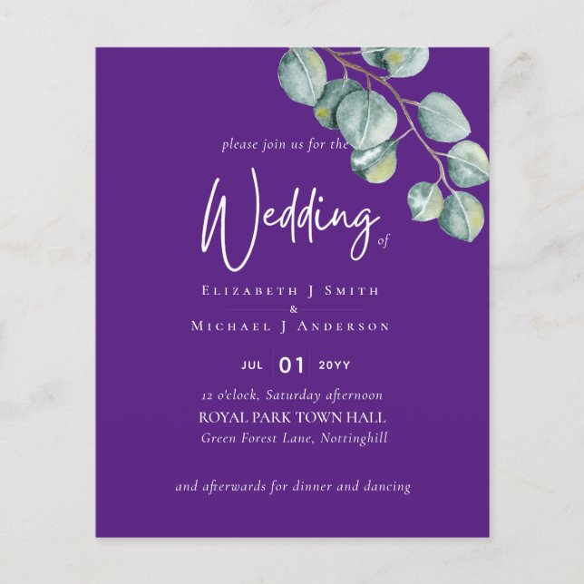 Crear su propio folleto Boda de Eucalyptus (Frente)