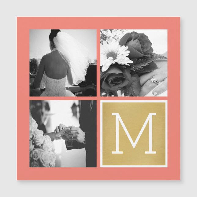 Crear su propio monograma de Collage de fotos Boda (Anverso)