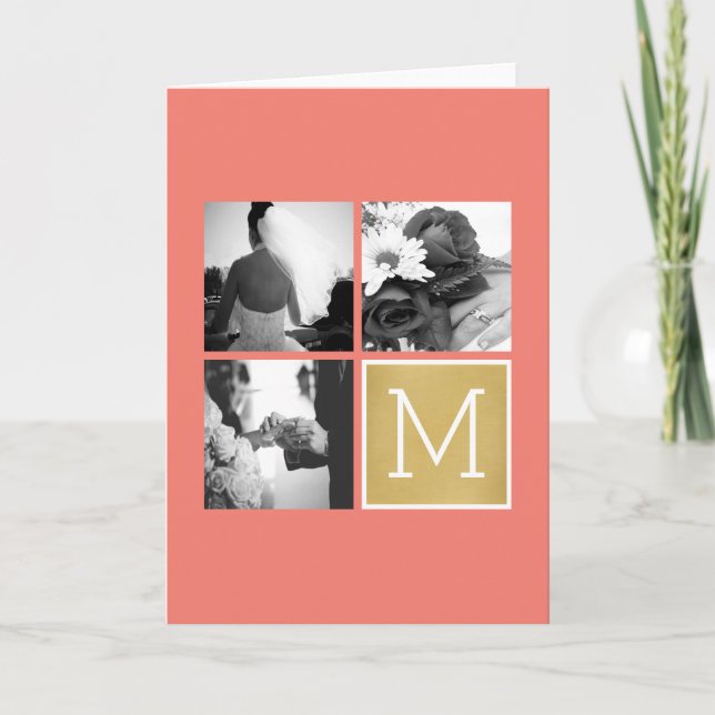 Crear su propio monograma de Collage de fotos Boda (Anverso)