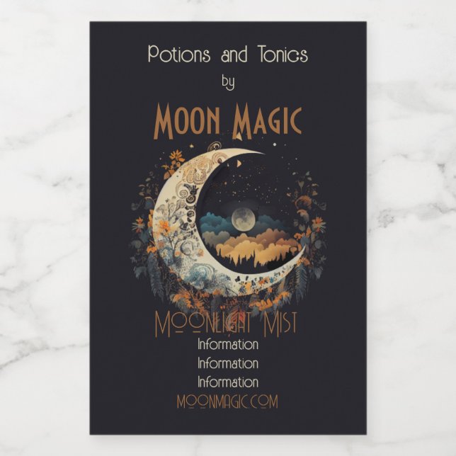 Crear su propio paisaje Boho Crescent Moon (Etiqueta única)