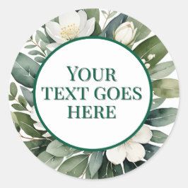 crear su propio pegatina boda de flor blanca eucal