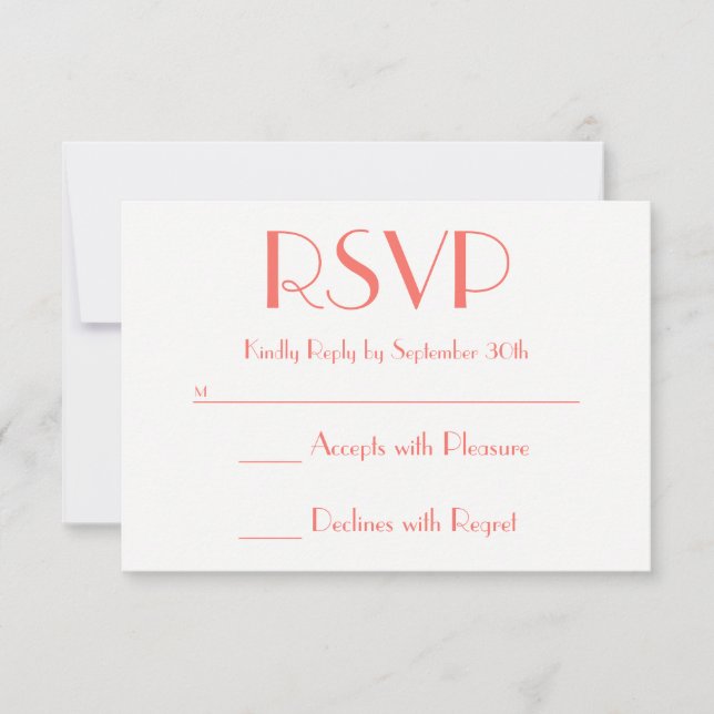 Crear su propio RSVP de coral y blanco (Anverso)