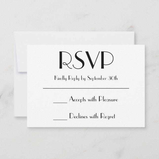 Crear su propio RSVP en blanco y negro (Anverso)
