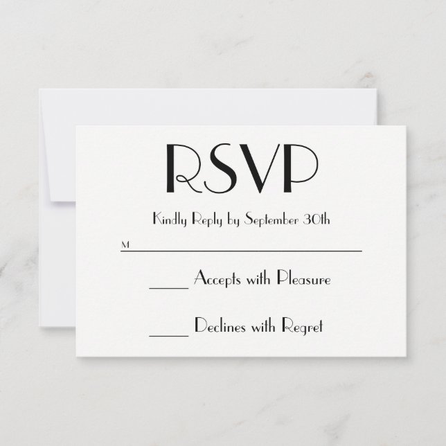 Crear su propio RSVP en blanco y negro (Anverso)