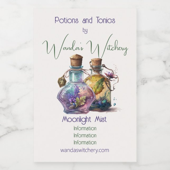 Crear sus propias botellas de poción (Etiqueta única)