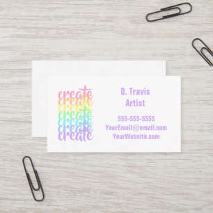 Crear tarjetas comerciales Pastel Rainbow
