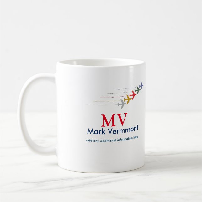crear tazas de café monogramadas con estilo piloto (Izquierda)