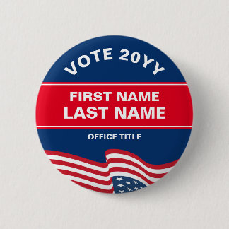 Crear tu propia campaña electoral Botón Azul Rojo