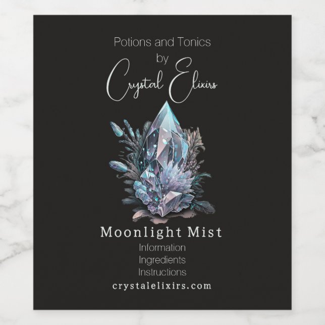 Crear tu propia etiqueta apothecary Crystals (Etiqueta única)