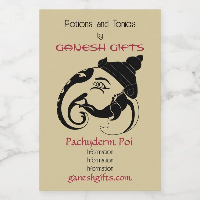 Crear tu propio perfil de Ganesh en negro y oro (Etiqueta única)