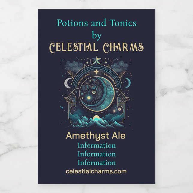 Crear tus propias lunas celestes abstractas (Etiqueta única)