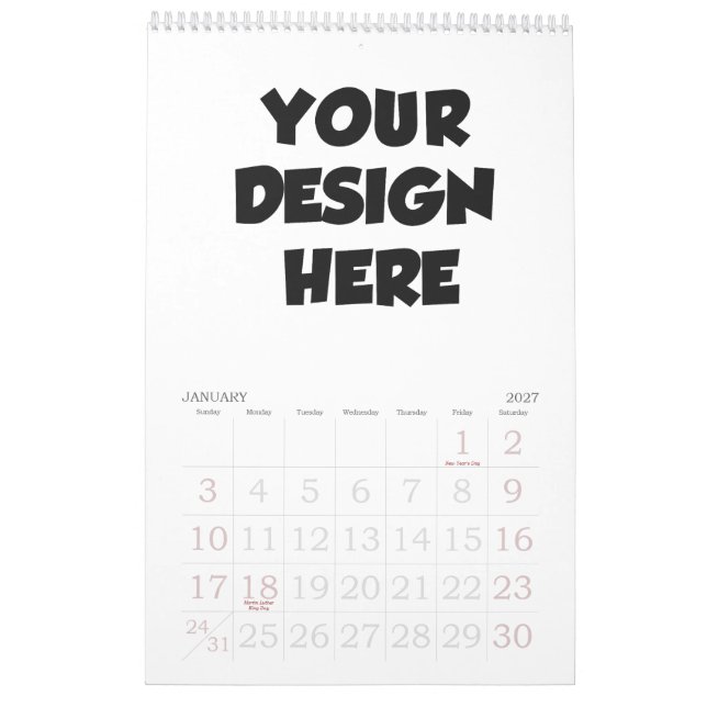 Crear un calendario personalizado: creador gratuit (Jan 2027)