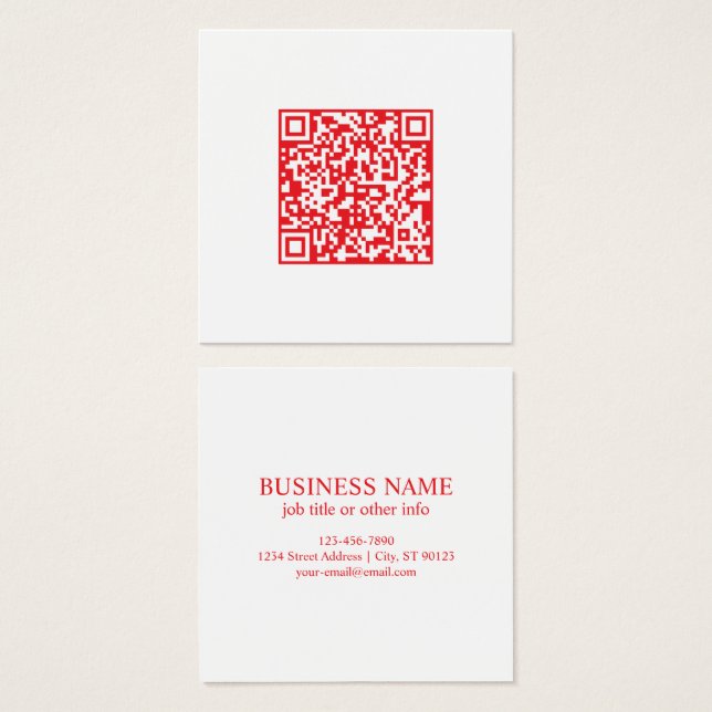Crear un código QR rojo escaneable (editable) (Anverso y reverso)
