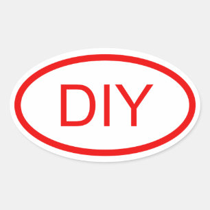 Crear un Pegatina Oval de estilo europeo rojo