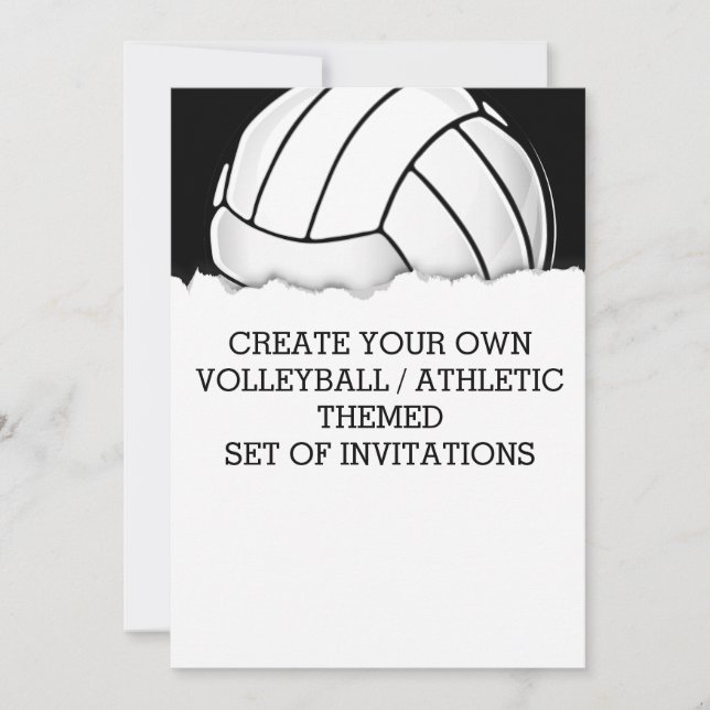 Crear una invitación temática de voleibol (Anverso)
