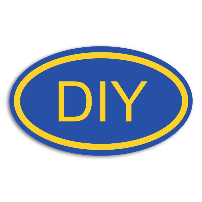 Crear una pegatina ovalada de estilo europeo azul  (Create a Blue and Gold Euro Style Oval Sticker)