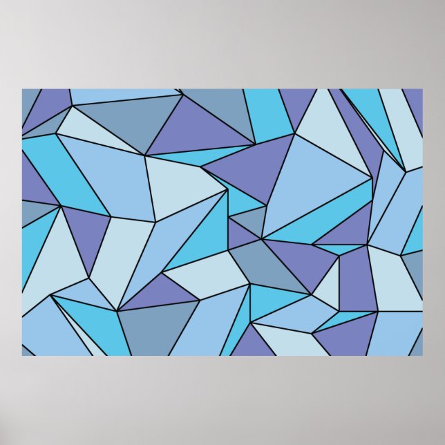 "Creases" Aqua Purple Impresión extra grande (Frente)