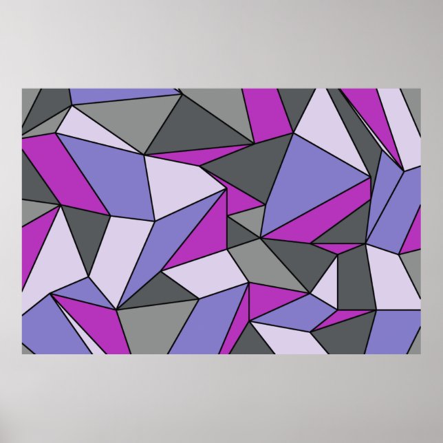 "Creases" Gris morado Impresión extra grande (Frente)