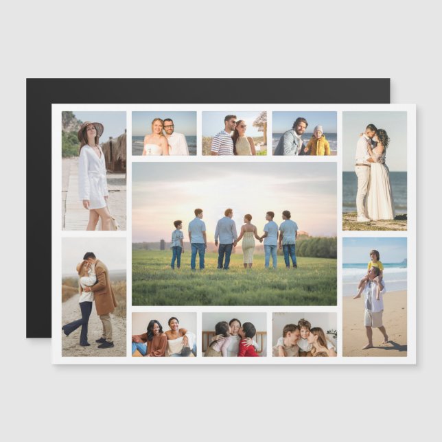 Create Your Own 11 Photo Collage Magnetic Card (Anverso/Reverso)