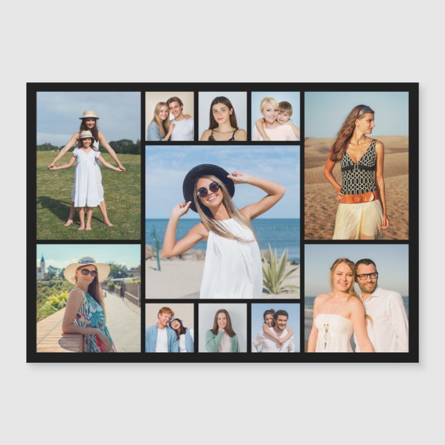 Create Your Own 11 Photo Collage Magnetic Card (Anverso)