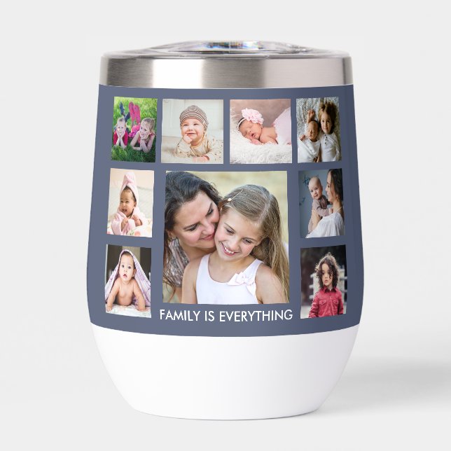 Create Your Own 18 Photo Collage Family Name Quote (Frente)