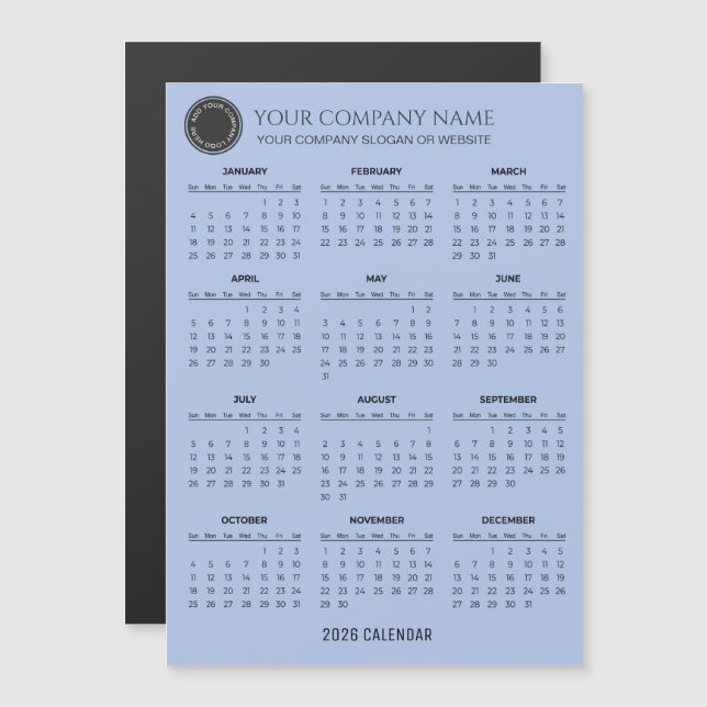 Create Your Own 2026 Company Calendar | Magnet (Anverso/Reverso)