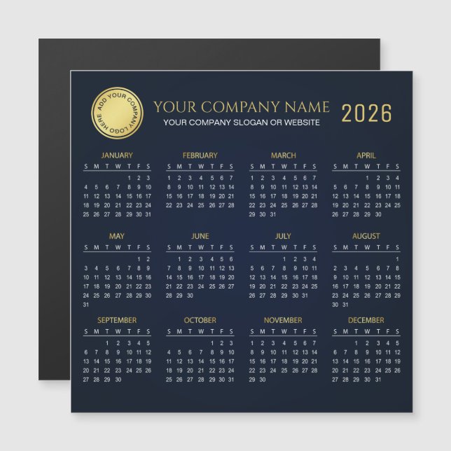 Create Your Own 2026 Company Calendar | Magnet (Anverso/Reverso)