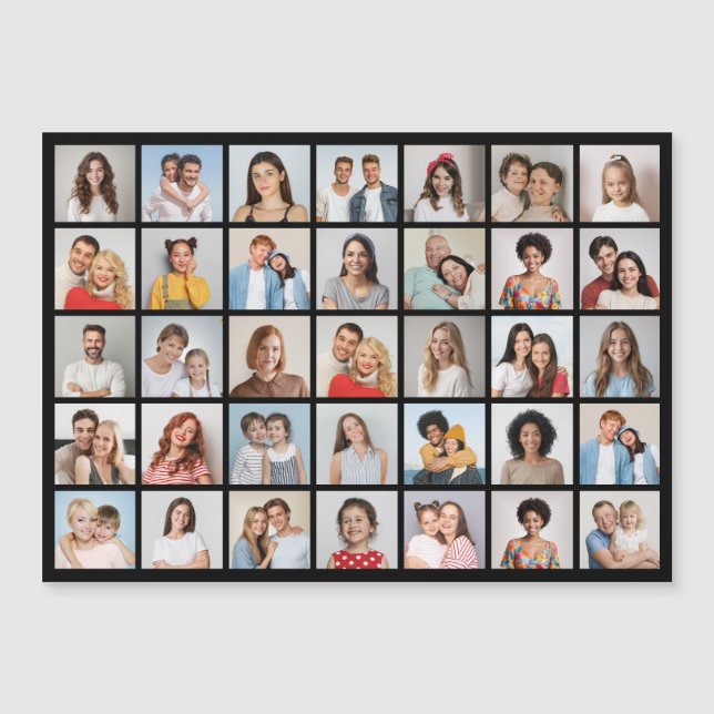 Create Your Own 35 Photo Collage Magnetic Card (Anverso)