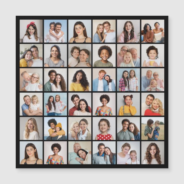Create Your Own 36 Photo Collage Magnetic Card (Anverso)