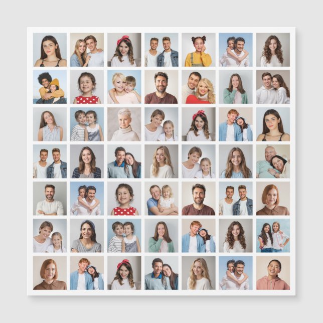 Create Your Own 49 Photo Collage Magnetic Card (Anverso)