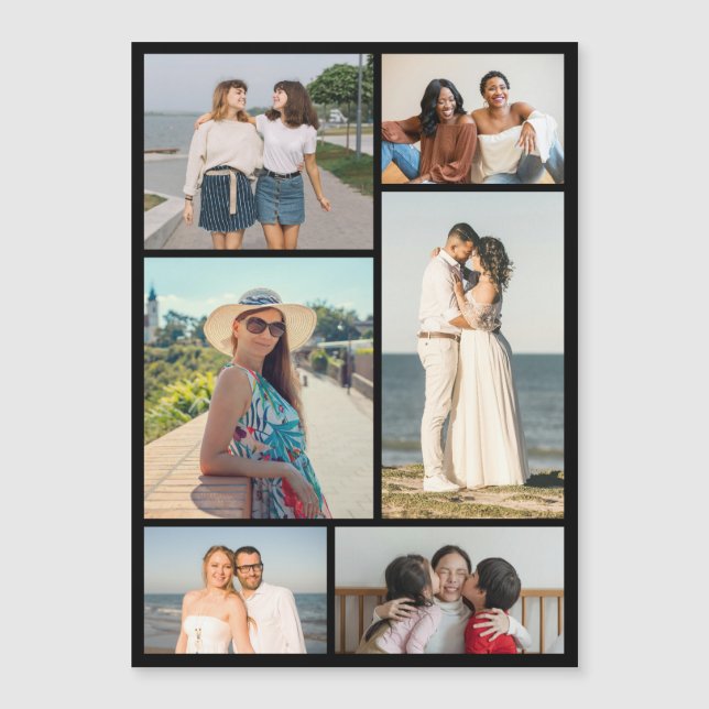 Create Your Own 6 Photo Collage Magnetic Card (Anverso)