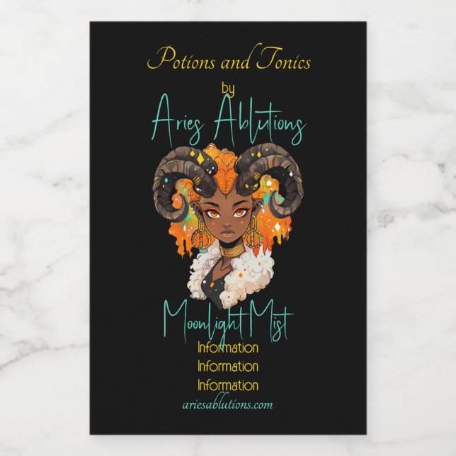 Create Your Own African American Woman Aries (Etiqueta única)