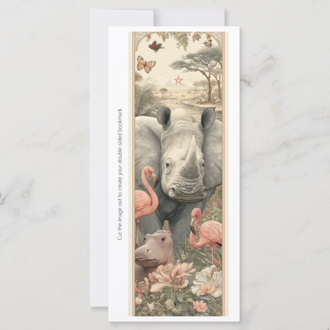 Create Your Own African Animals Bookmark Card (Anverso)