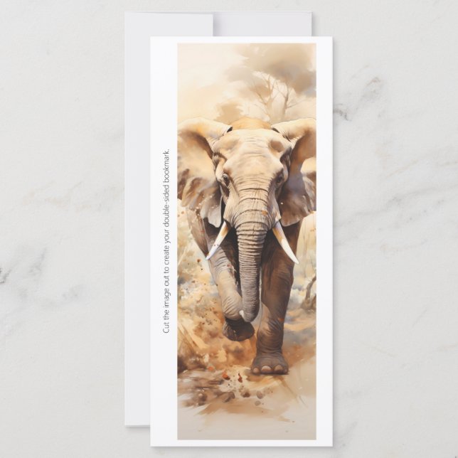Create Your Own African Elephant Bookmark Card (Anverso)
