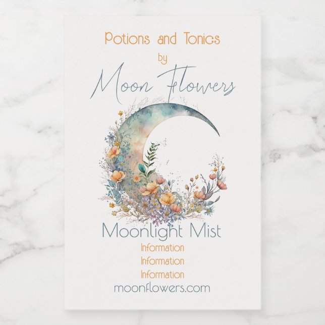 Create Your Own Buttercups Floral Crescent Moon (Etiqueta única)