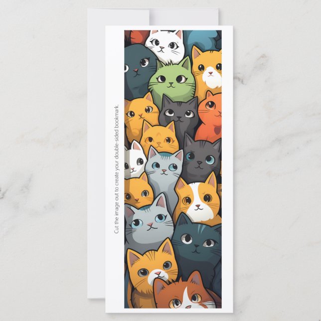 Create Your Own Cozy Kitten Party Bookmark Card (Anverso)