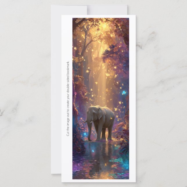 Create Your Own Enchanted Elephant Bookmark Card (Anverso)