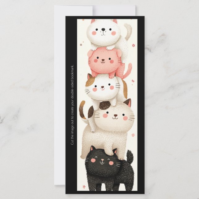 Create Your Own Fat Cat Stack Bookmark Card (Anverso)